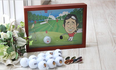 似顔絵木製時計Sサイズセットの写真