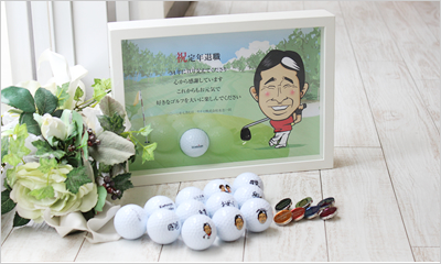 似顔絵メッセージ額Sサイズセットの写真