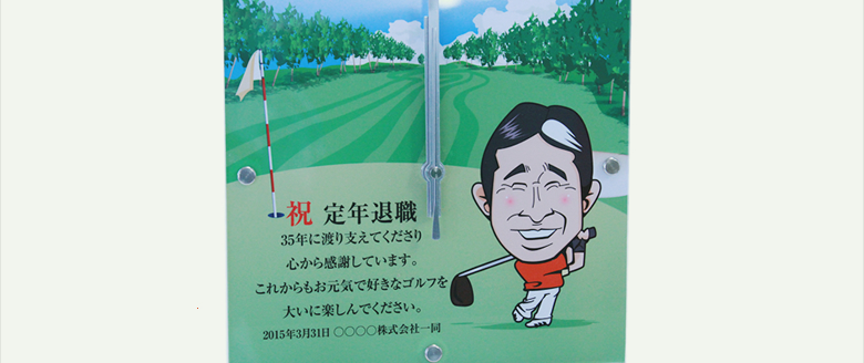 似顔絵アクリル時計のタイトル画像