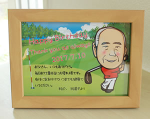似顔絵木製時計Sサイズの商品画像