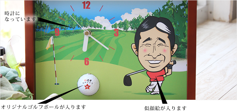似顔絵木製時計の仕様の画像